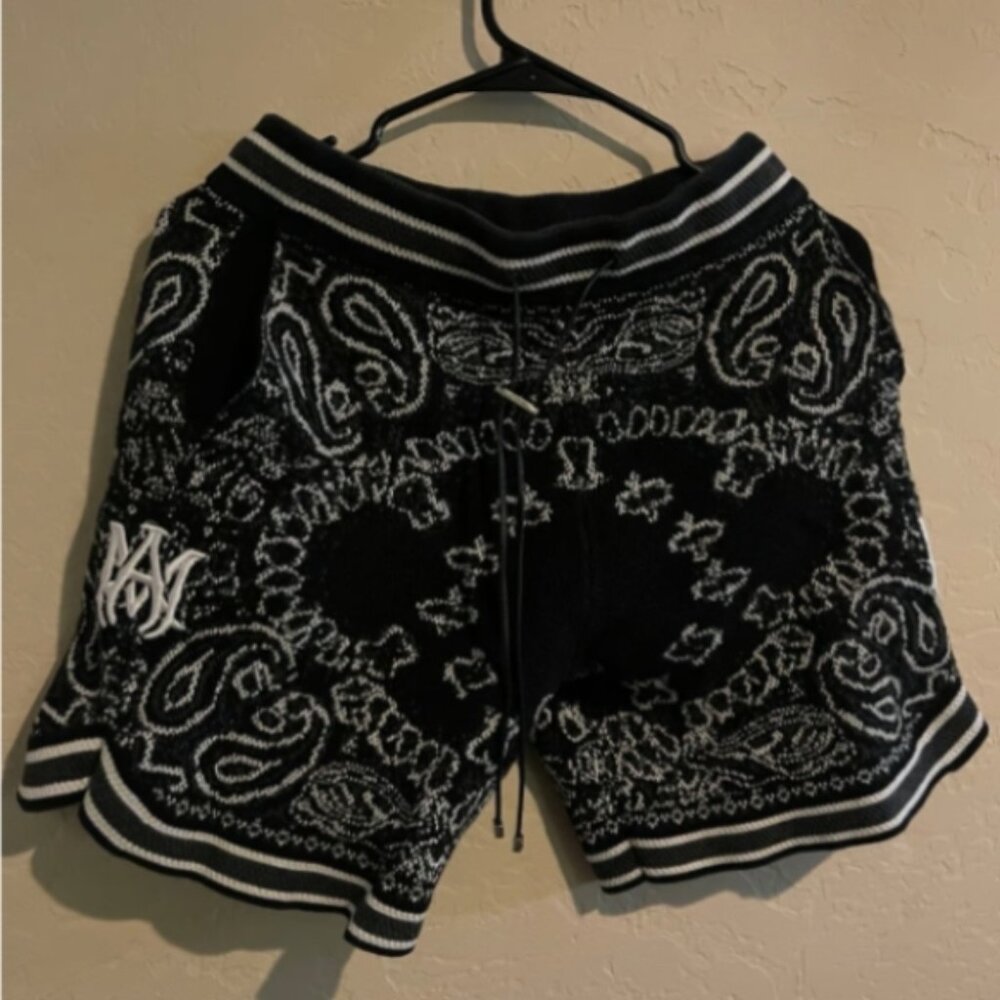 Amiri black drawstring shorts